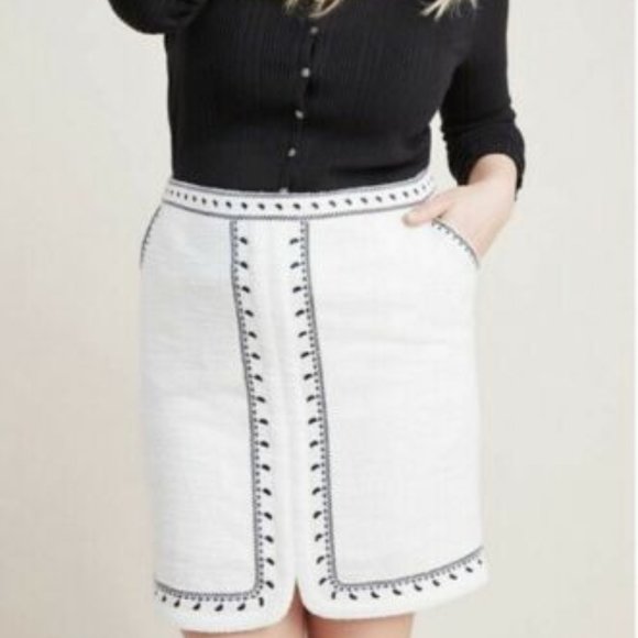 Anthropologie Dolan Left Coast Embroidered Tulley Textured Mini Skirt XS RV $98 - Picture 2 of 10